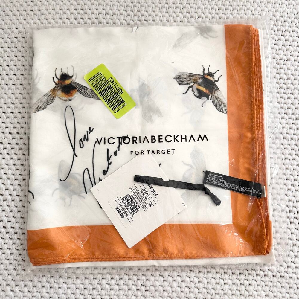 Victoria Beckham For Target Collab Square Bumble Bee Scarf NWT Sealed 46" x 46"
